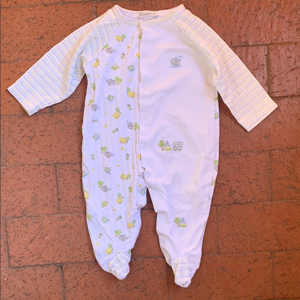 Kissy Kissy baby footie pajamas elephant print 6-9mo